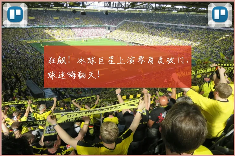 狂飙！冰球巨星上演零角度破门，球迷嗨翻天！